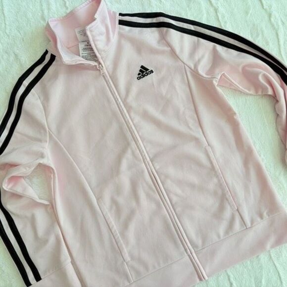 Adidas Full-zip Pink Track Jacket Size Medium 10/12 - Picture 4 of 6